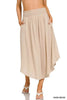 Zenana Woven Crinkle Smocked Waist Maxi Skirt W/ Pockets  Style Ratio