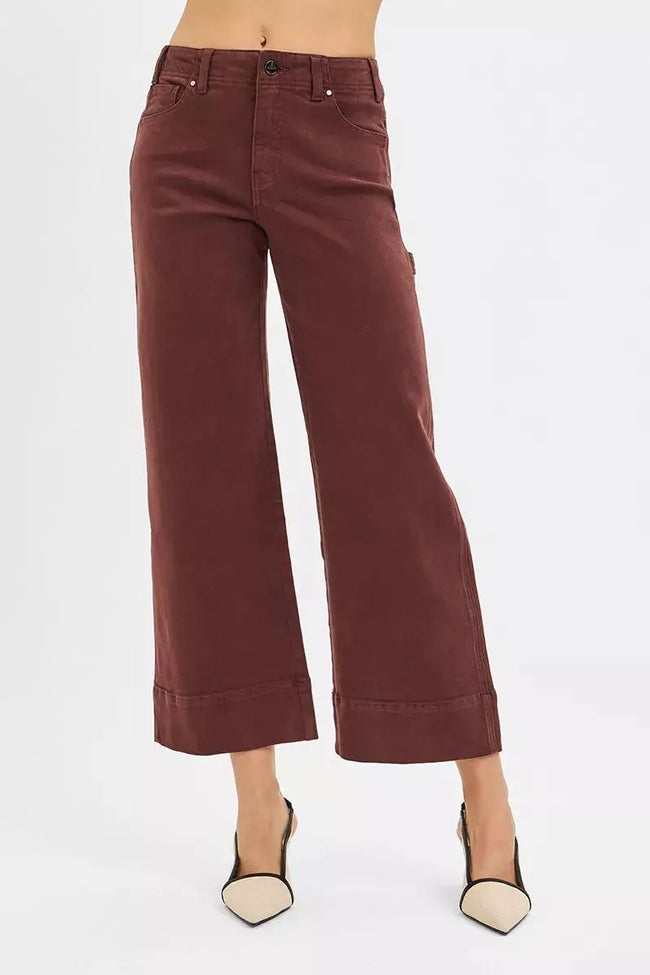 RISEN Tummy Control High Rise Crop Wide No Waist Band Pants  Style Ratio