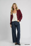 Umgee Chunky Cable Knit V-Neck Button Up Cardigan  Style Ratio