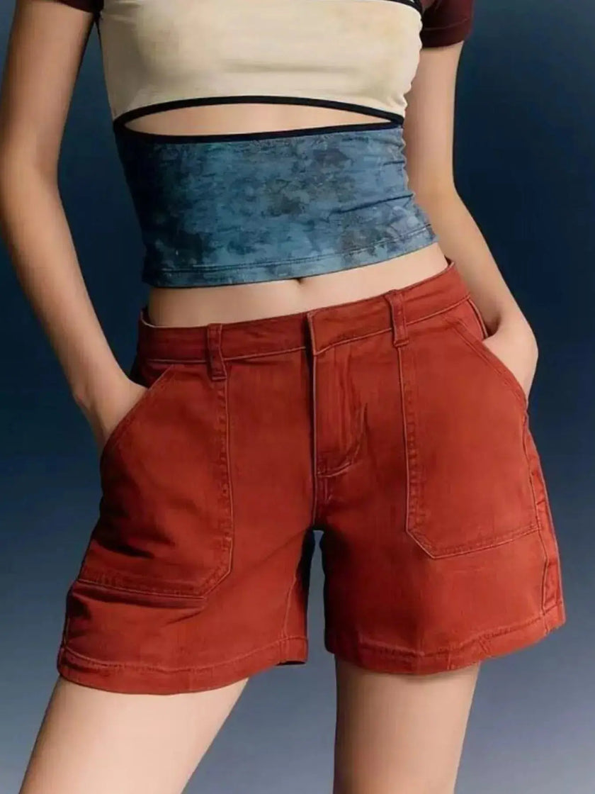 Pocketed Denim Shorts  Style Ratio