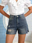 Distressed Slit Denim Shorts  Style Ratio