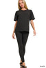 Zenana Full Size Brushed Dty Microfiber Short Sleeve Top and Pants Loungewear Set  Style Ratio