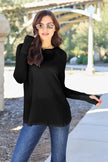 Basic Bae Full Size Round Neck Long Sleeve Shirt  Style Ratio