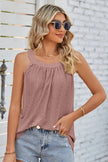 Openwork Round Neck Wide Strap Tank  Style Ratio