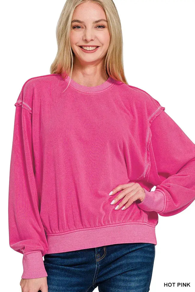 Zenana Soft Fleece Round Neck Sweatshirt  Style Ratio