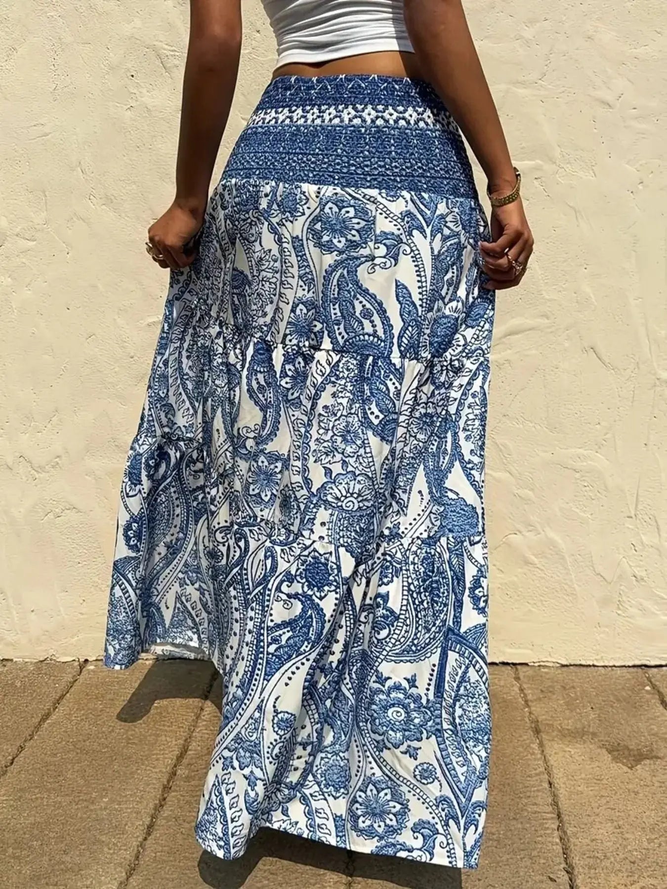 Paisley Print Maxi Skirt  Style Ratio