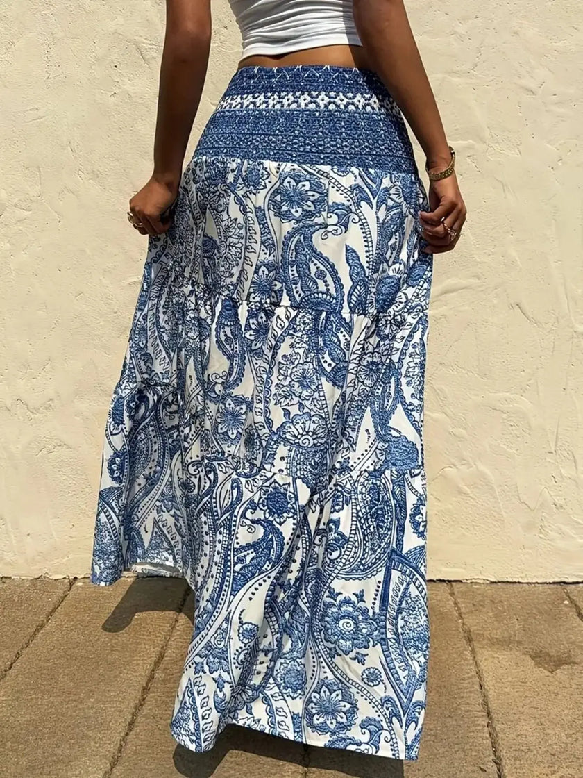 Paisley Print Maxi Skirt  Style Ratio