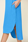 Double Take Full Size Round Neck Short Sleeve Slit Dress  Style Ratio
