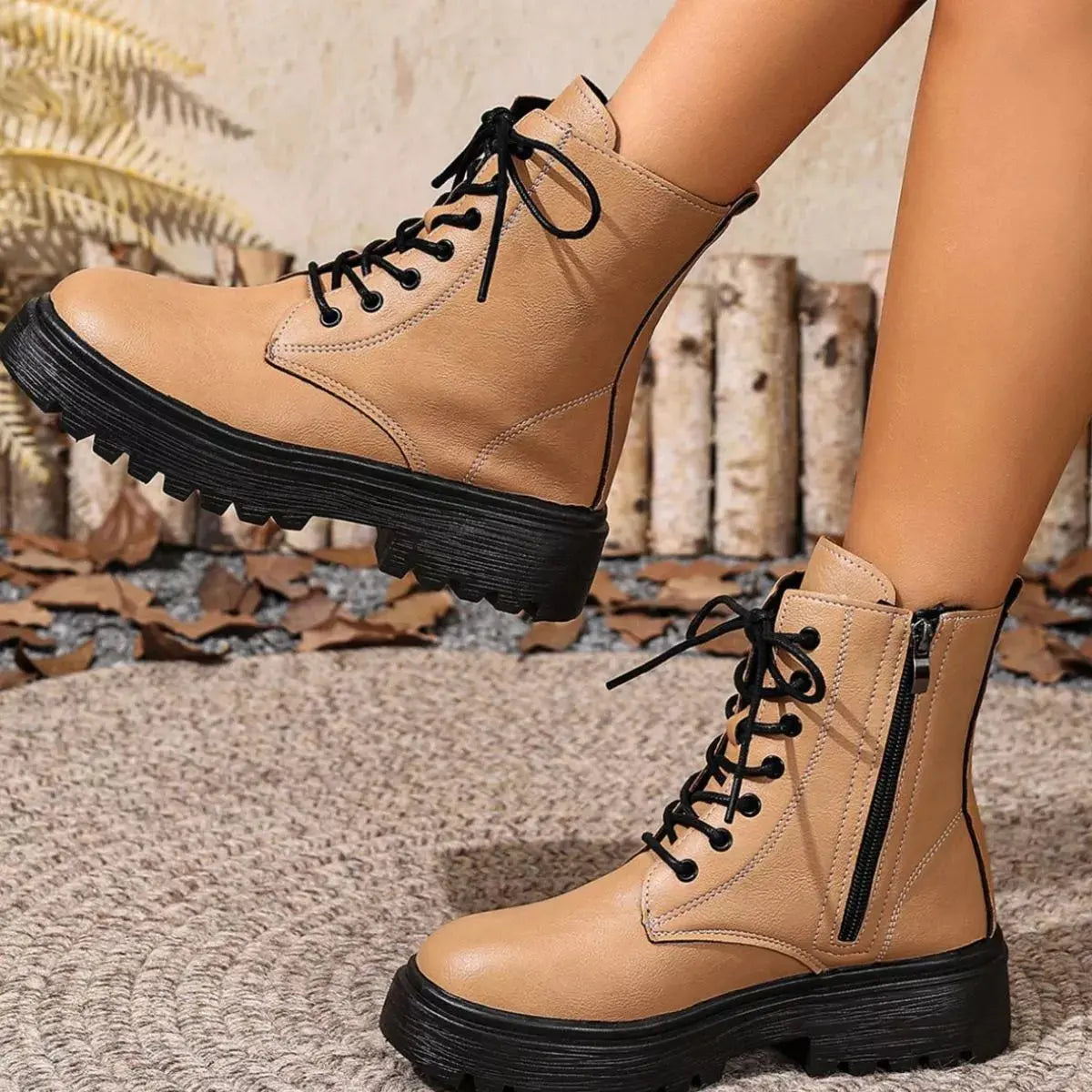 Round Toe Block Heels Boots  Style Ratio