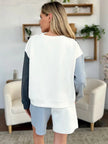 Double Take Full Size Contrast Drop Shoulder Top and Shorts Set  Style Ratio