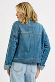 RISEN Oversized Cargo Pocket Denim Jacket with Cuffed Sleeves  Style Ratio