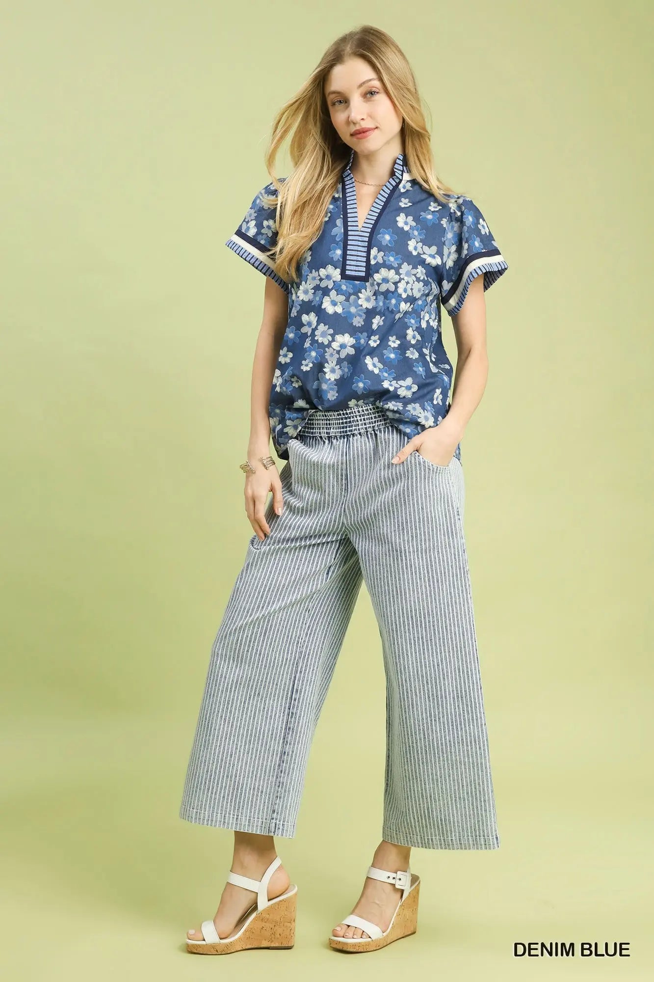 Umgee Mixed Media Print Top  Style Ratio