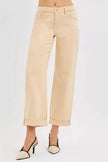 RISEN Tummy Control Mid Rise Ankle Barrel Relaxed Baggy  Style Ratio
