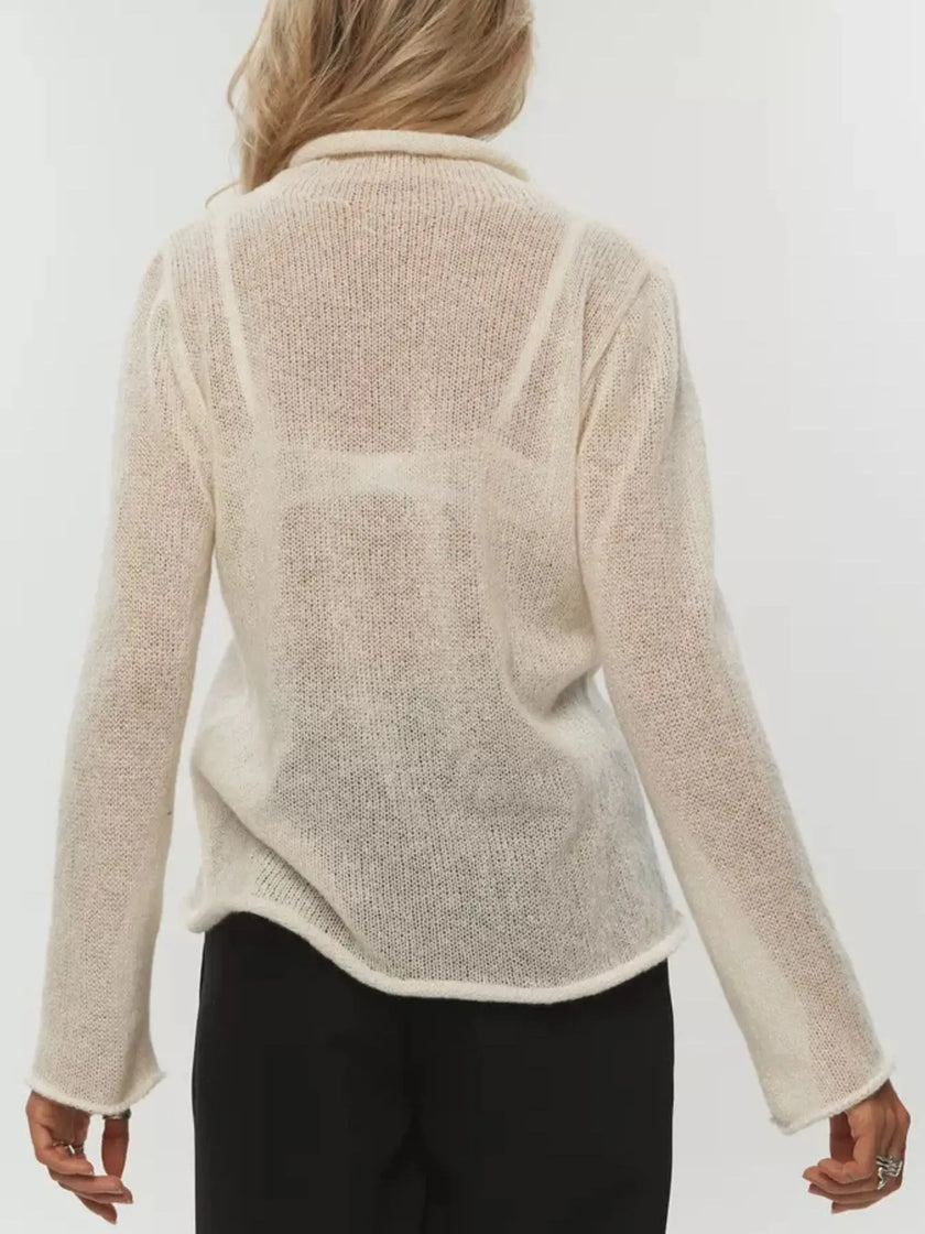 Mock Neck Long Sleeve Sweater  Style Ratio