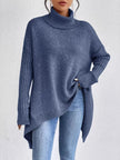 Turtleneck High-Low Hem Sweater  Style Ratio