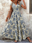 Printed Cap Sleeve Maxi Dress  Style Ratio