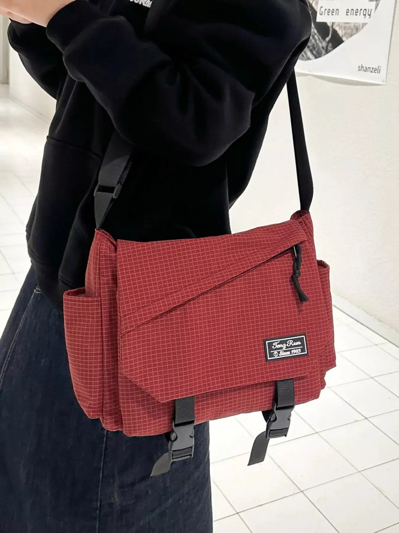 Plaid Buckle Flap Crossbody Bag  Style Ratio