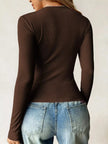 Ribbed Knit Long Sleeve Fitted Shirt  Style Ratio