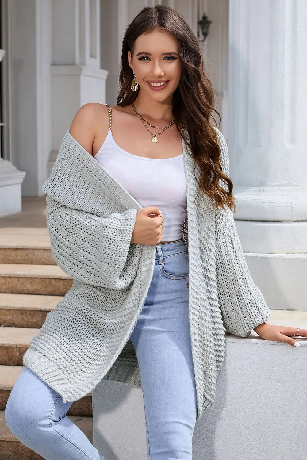 Open Front Longline Cardigan  Style Ratio