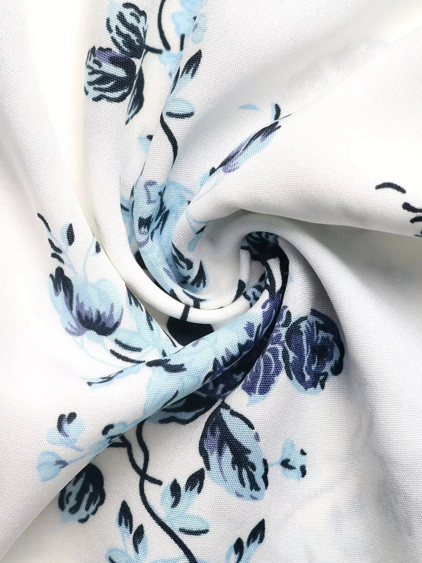 Floral Print Tie Front Wide Leg Pants  Style Ratio