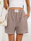 Gingham Elastic Waist Casual Shorts  Style Ratio
