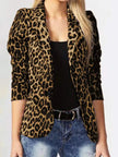 Leopard Print One Button Blazer  Style Ratio