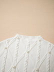 Pearled Mock Neck Textured Knit Sweater  Style Ratio