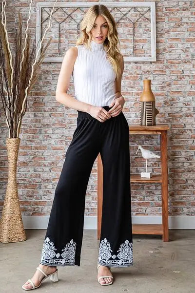 Heimish Damask Pattern Casual Pants  Style Ratio