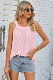 Openwork Round Neck Wide Strap Tank  Style Ratio