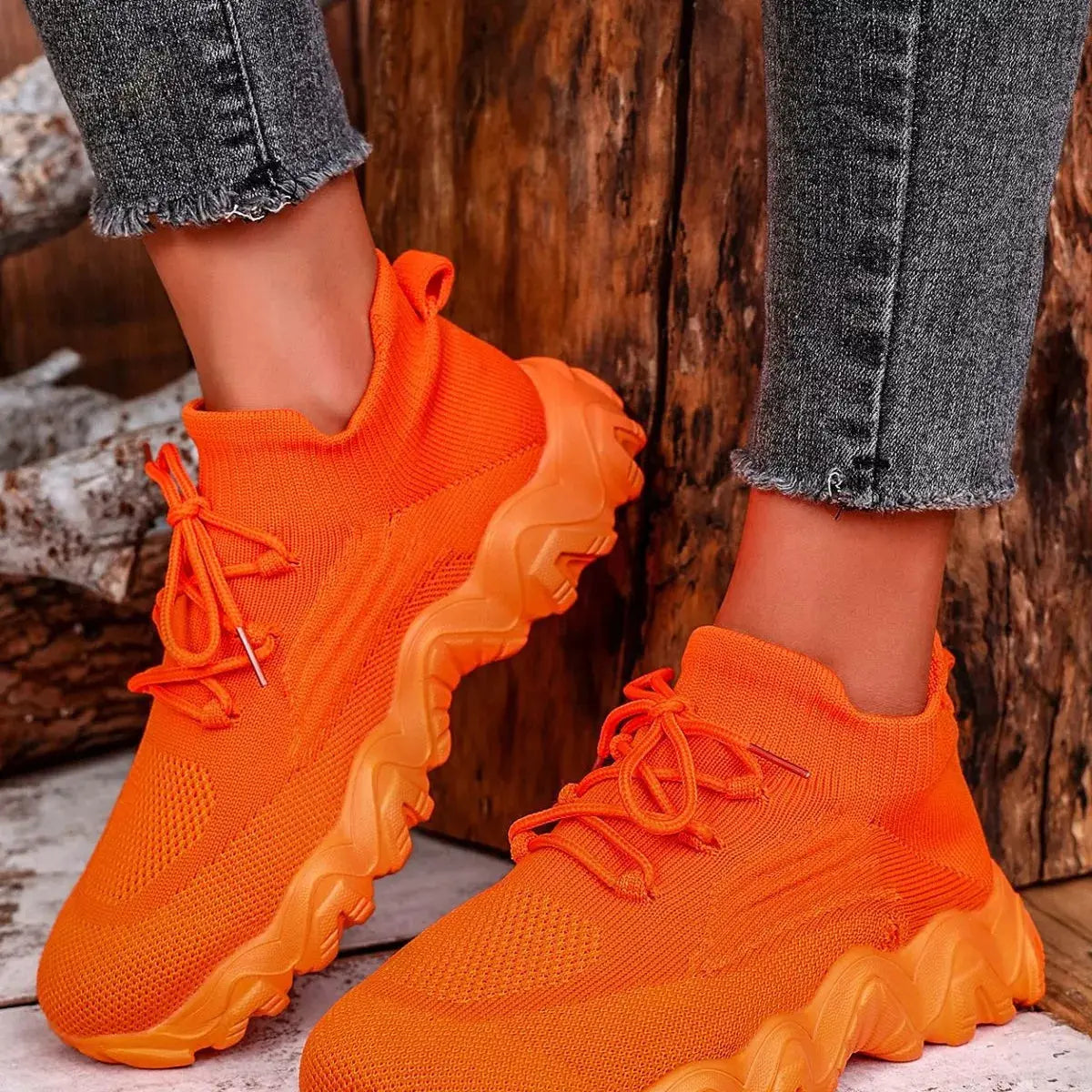 Round Toe Lace Up Athletic  Style Ratio