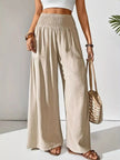 Smocked Waist Wide Leg Pants  Style Ratio
