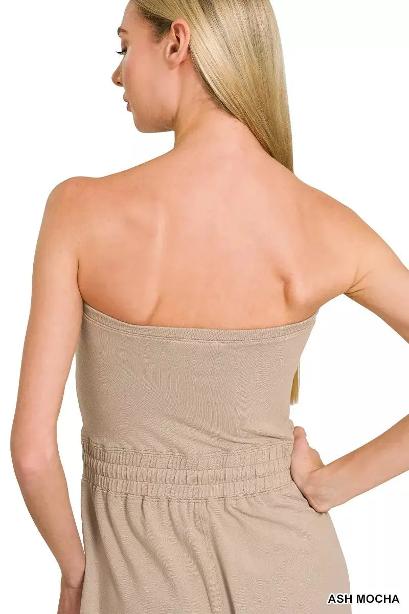 Zenana Tube Top Jumpsuit with Drawstring Waist  Style Ratio
