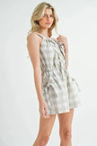 Mable Plaid Sleeveless Button Down Romper  Style Ratio