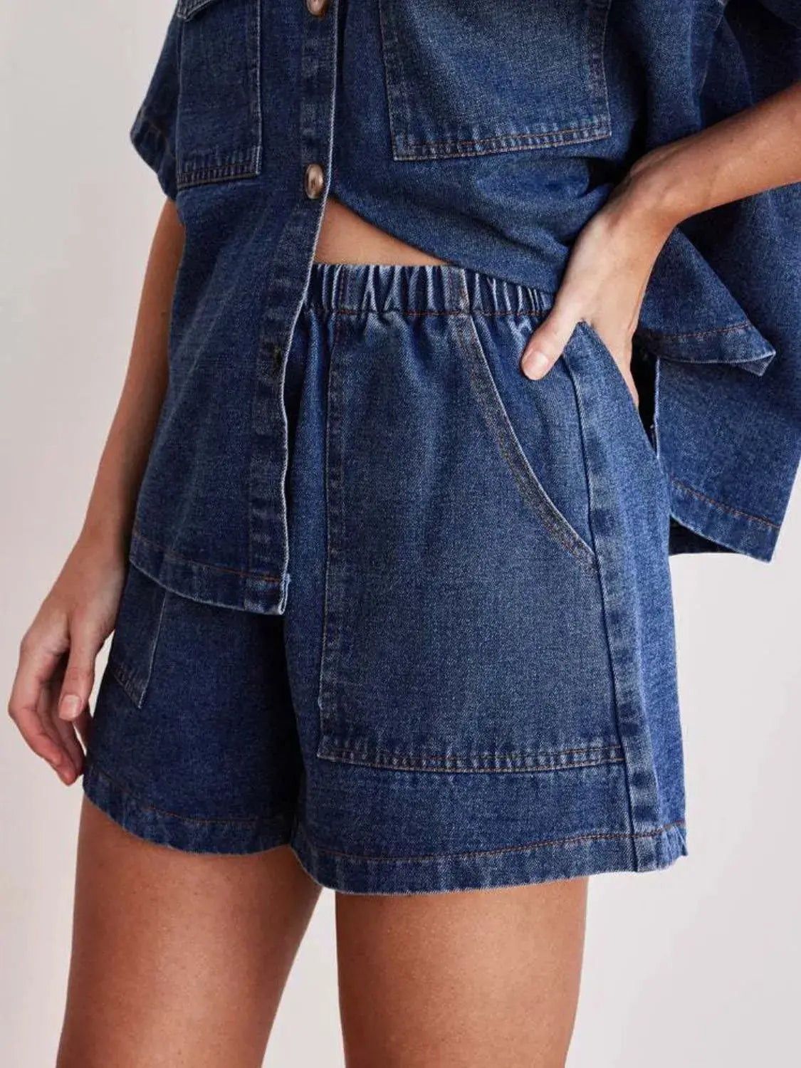 Elastic Waist Denim Shorts  Style Ratio