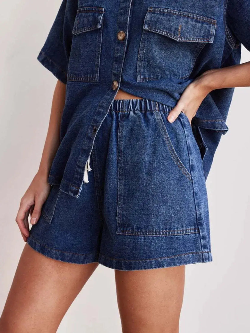 Elastic Waist Denim Shorts  Style Ratio