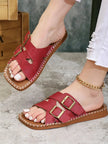 Double Buckle Slide Sandals  Style Ratio