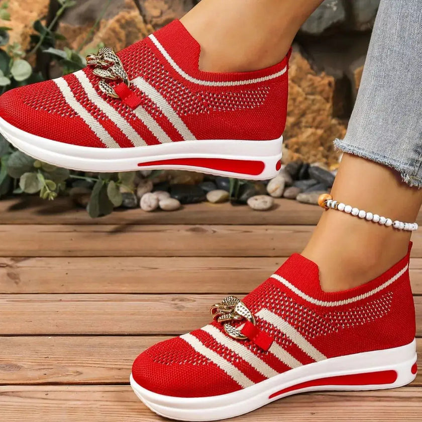 Round Toe Mesh Slip-Ons  Style Ratio