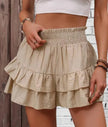 Ruffle Layered High Waist Casual Skort  Style Ratio