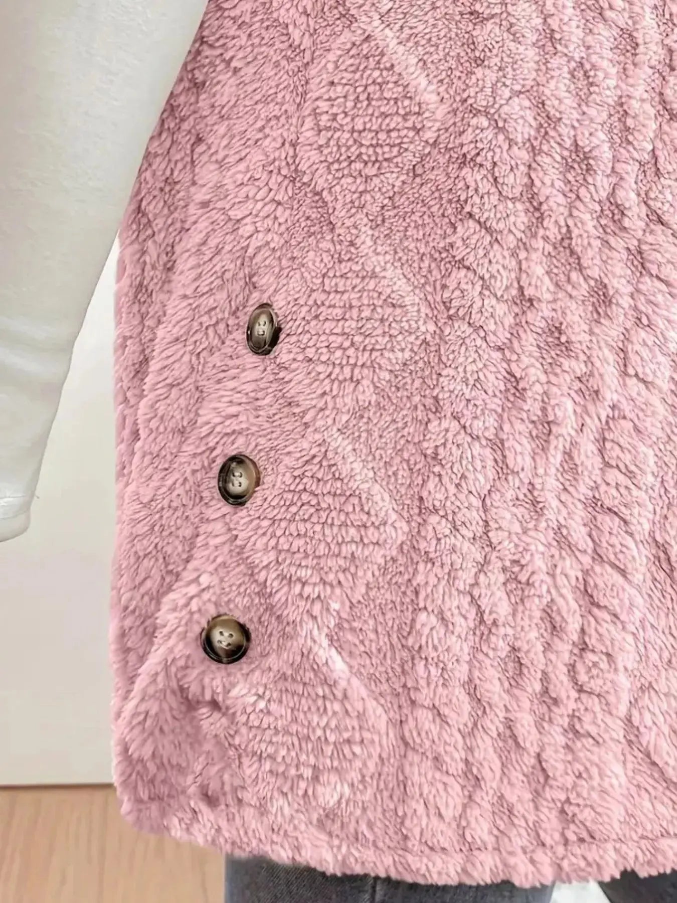 Button-Down Sherpa Hooded Vest Coat  Style Ratio
