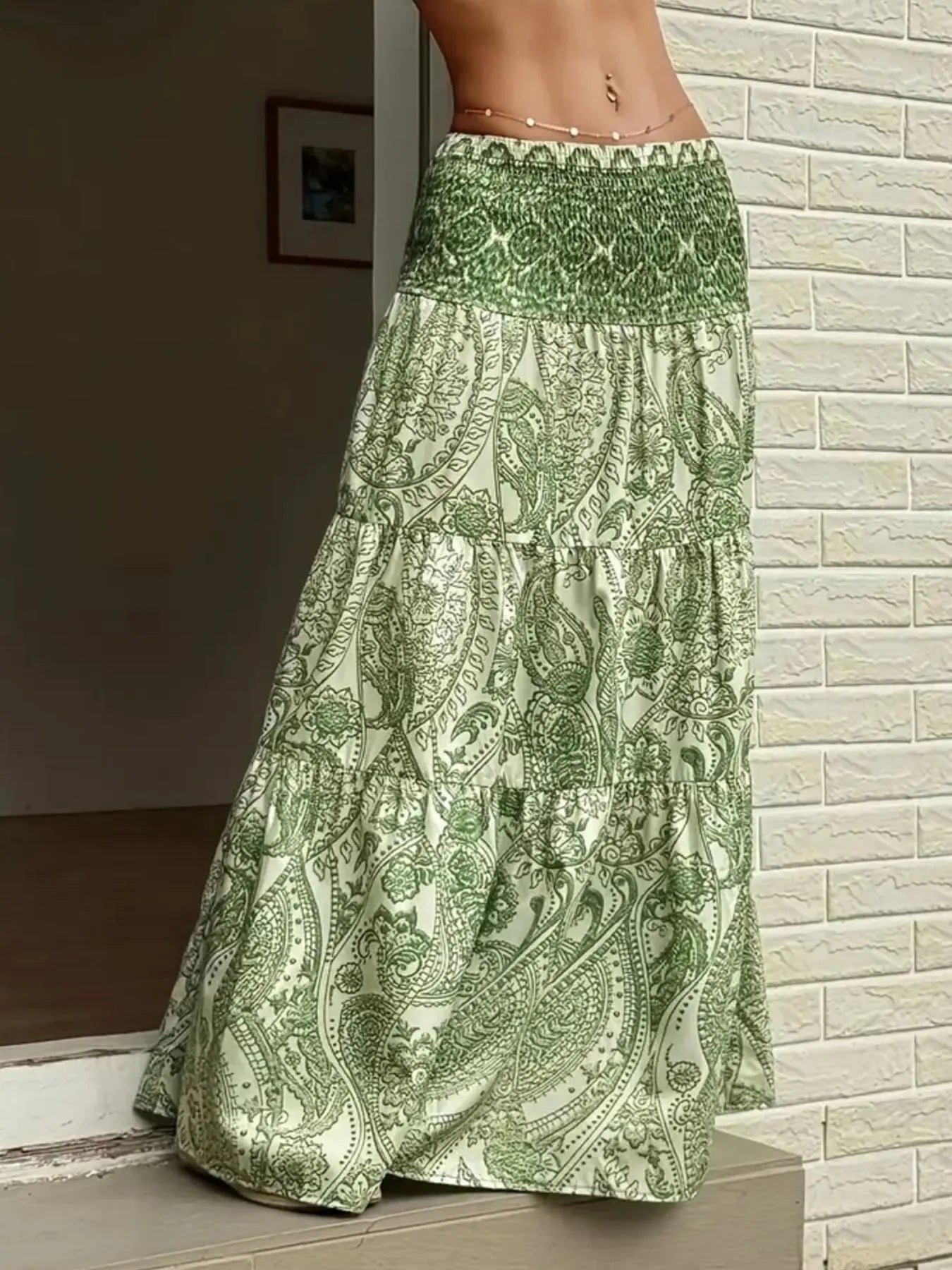 Paisley Print Maxi Skirt  Style Ratio