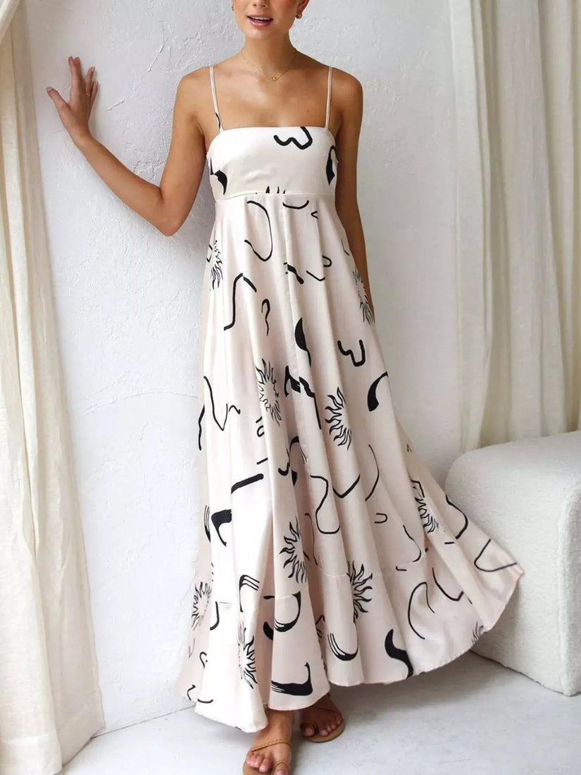 Printed Spaghetti Strap Maxi Dress  Style Ratio