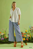 Umgee Linen Blend Striped Wide Leg Pants  Style Ratio