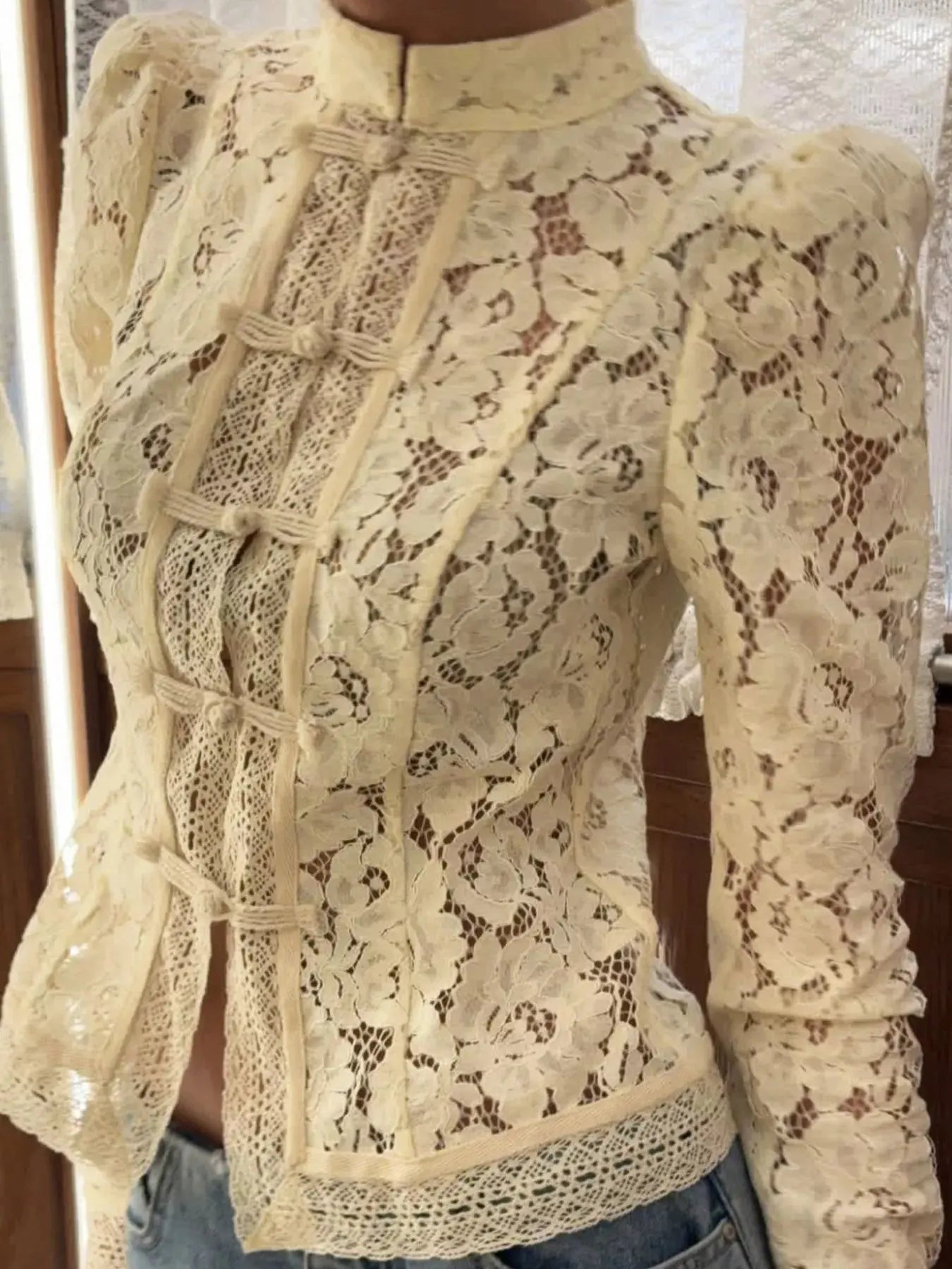 Lace Button-Up Shirt  Style Ratio