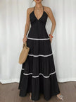 Halter Neck Pleated Maxi Dress  Style Ratio
