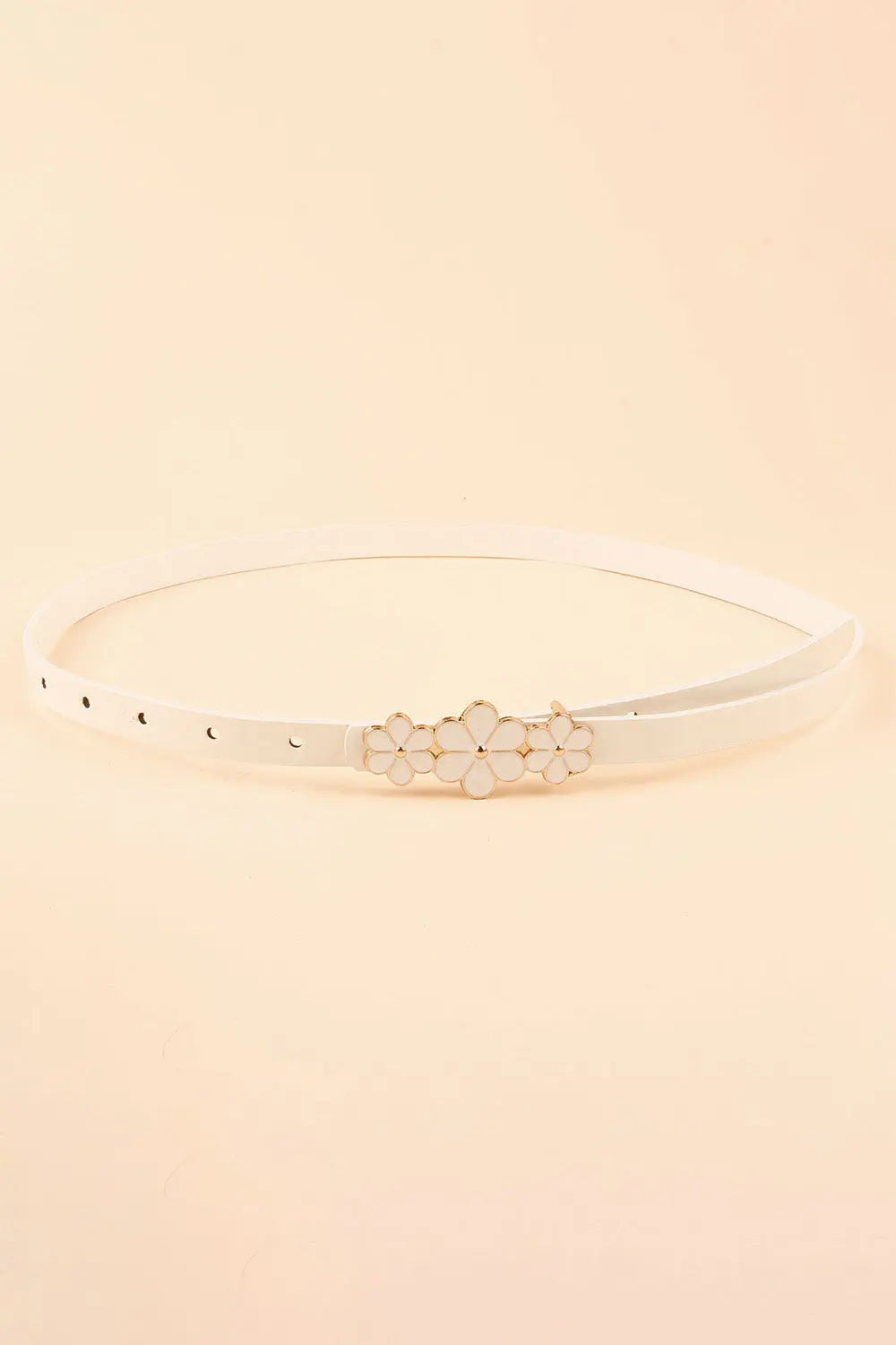 Flower Decor Skinny PU Belt  Style Ratio