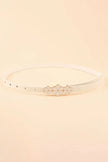 Flower Decor Skinny PU Belt  Style Ratio