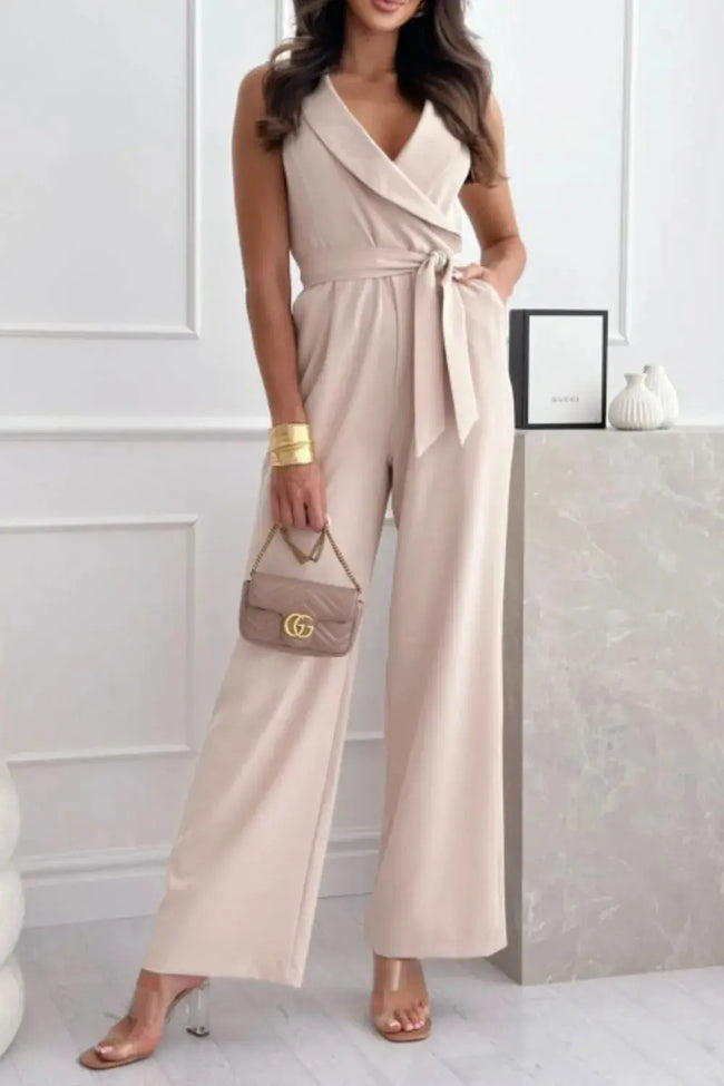 Surplice Sleeveless Jumpsuit  Style Ratio