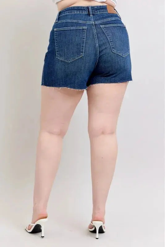 Judy Blue High Waist Criss-Cross Waistband Denim Shorts  Style Ratio