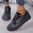 Sequin Lace Up Sneakers  Style Ratio