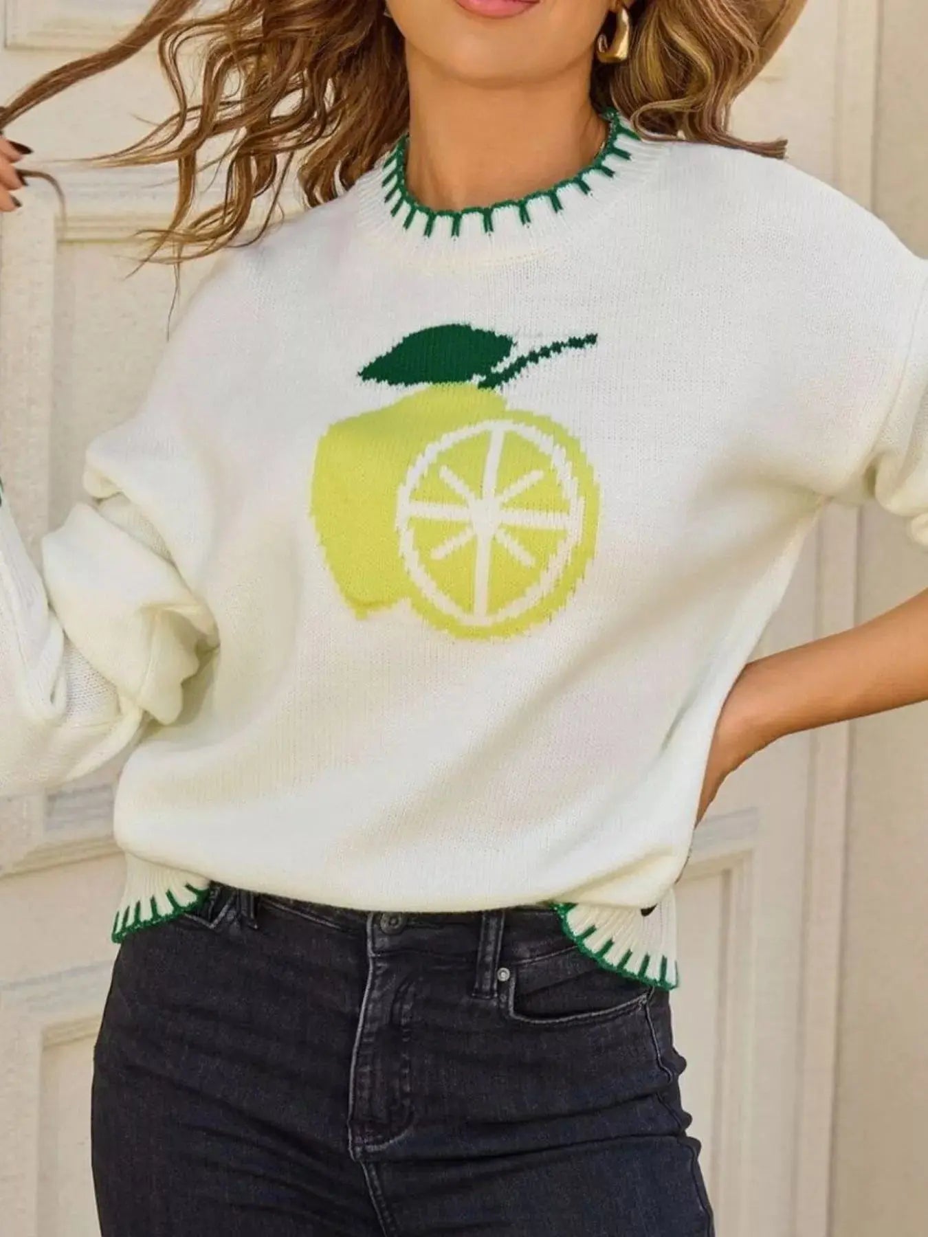 Lemon Round Neck Sweater  Style Ratio